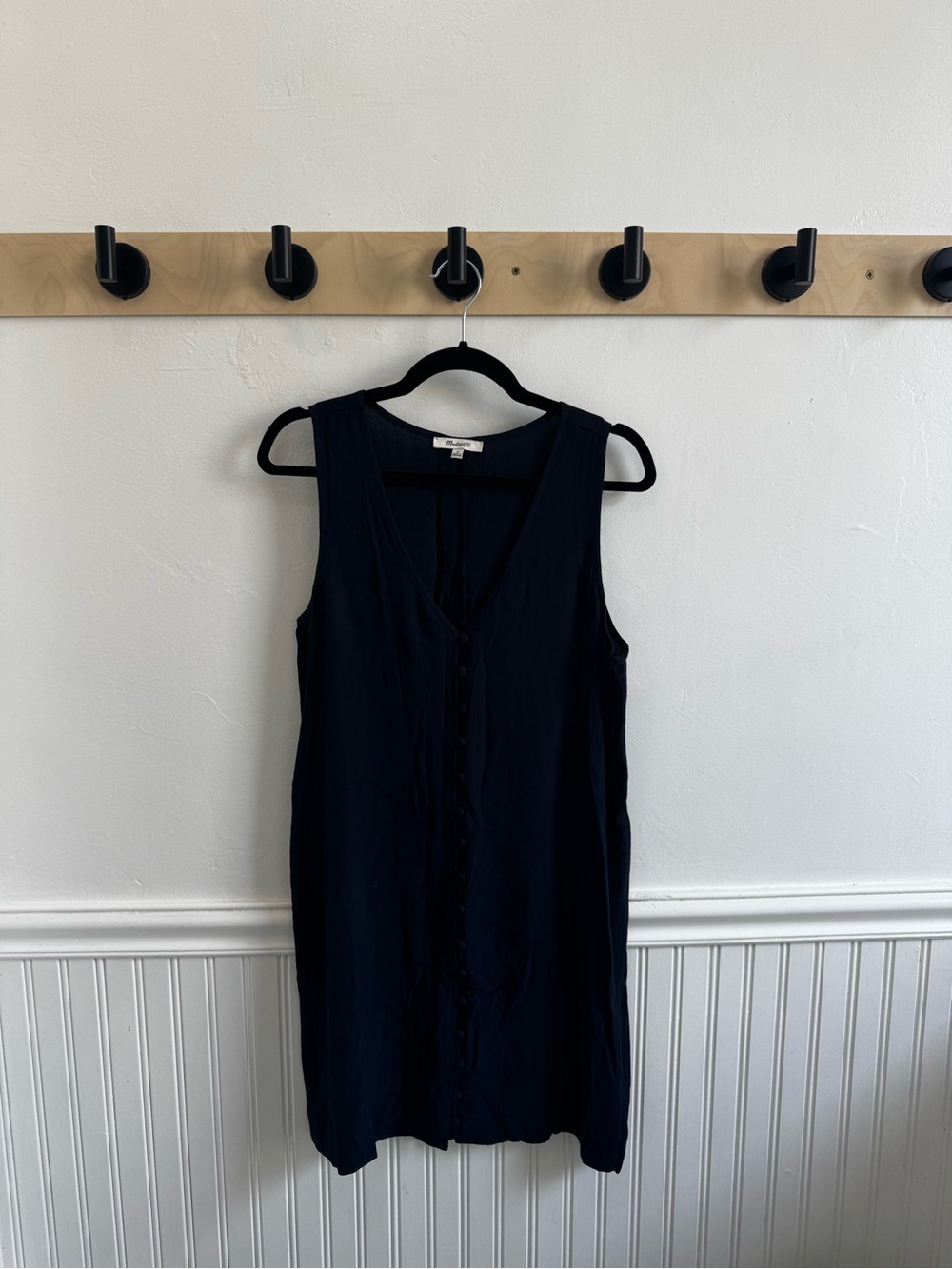 Sleeveless Button-Front Dress - Blue